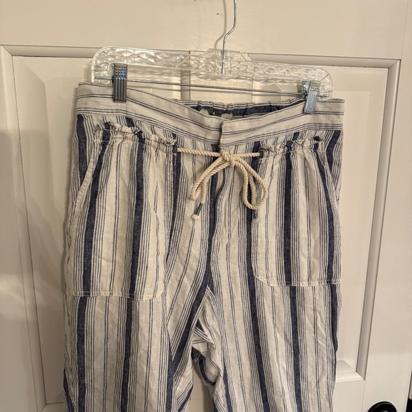 Anthropologie Seashore Striped Linen Blend Tapered Pants 31960 - Picture 7 of 16